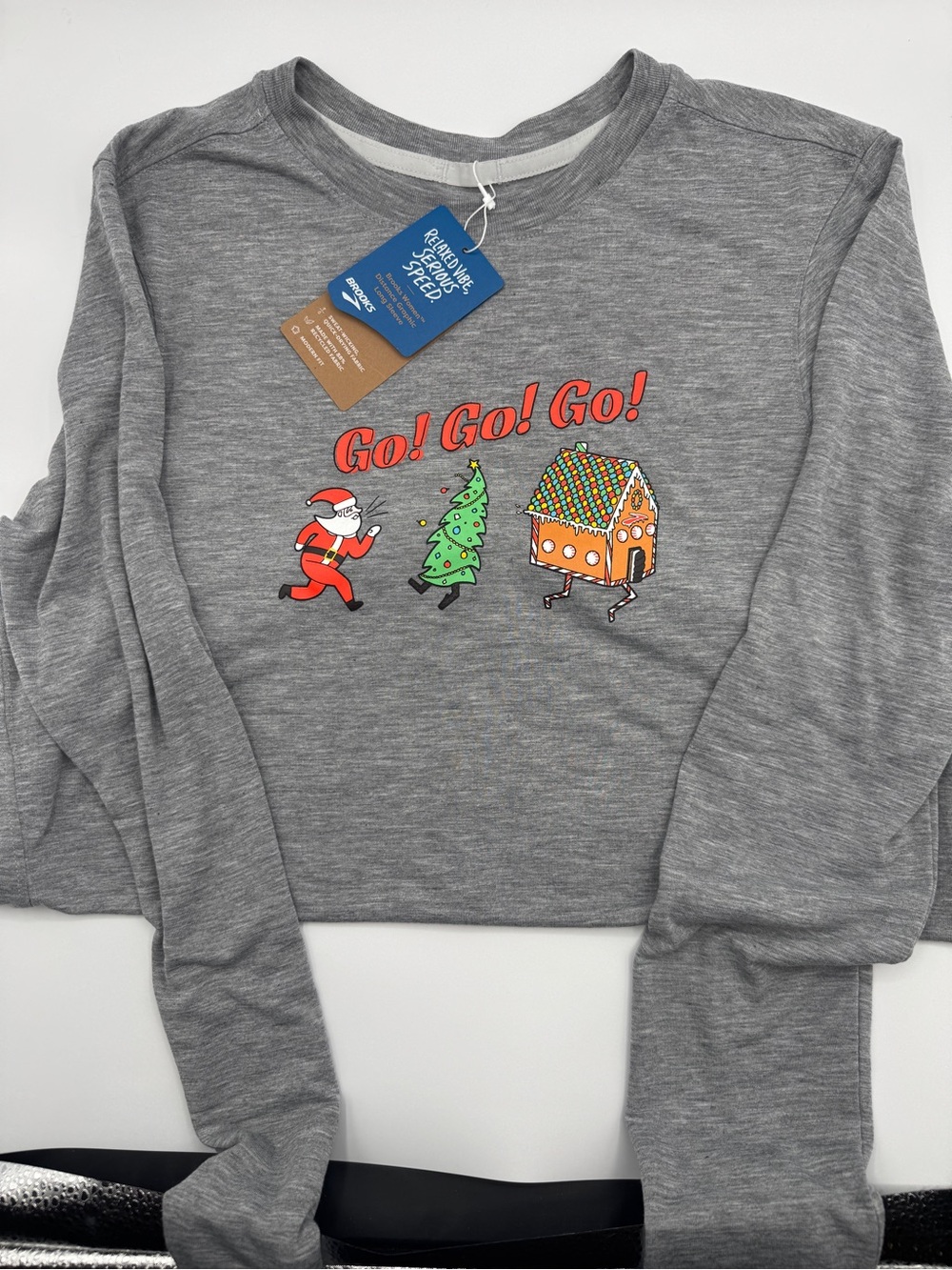 Brooks Heather Ash Graphic Crewneck Sweatshirt